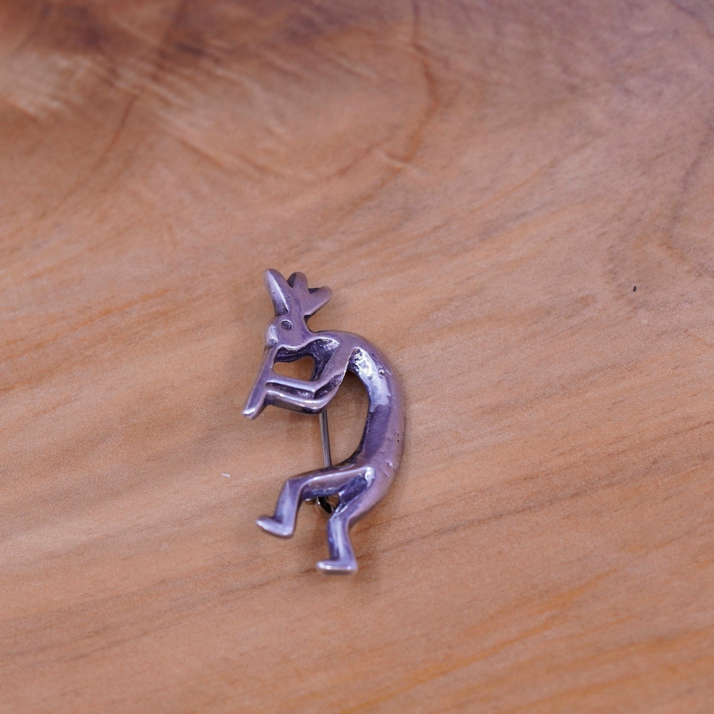 vtg Kokopelli Sterling 925 silver handmade brooch pin, Native American jewelry