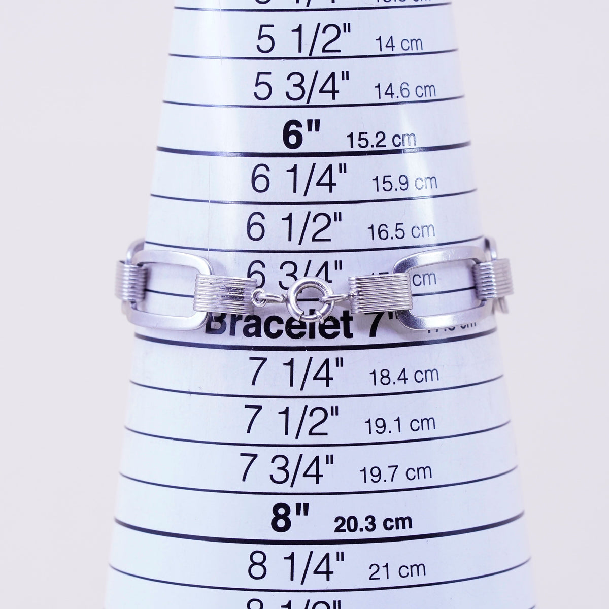 7”, 14mm, Vintage sterling silver handmade bracelet, 925 rectangular link chain
