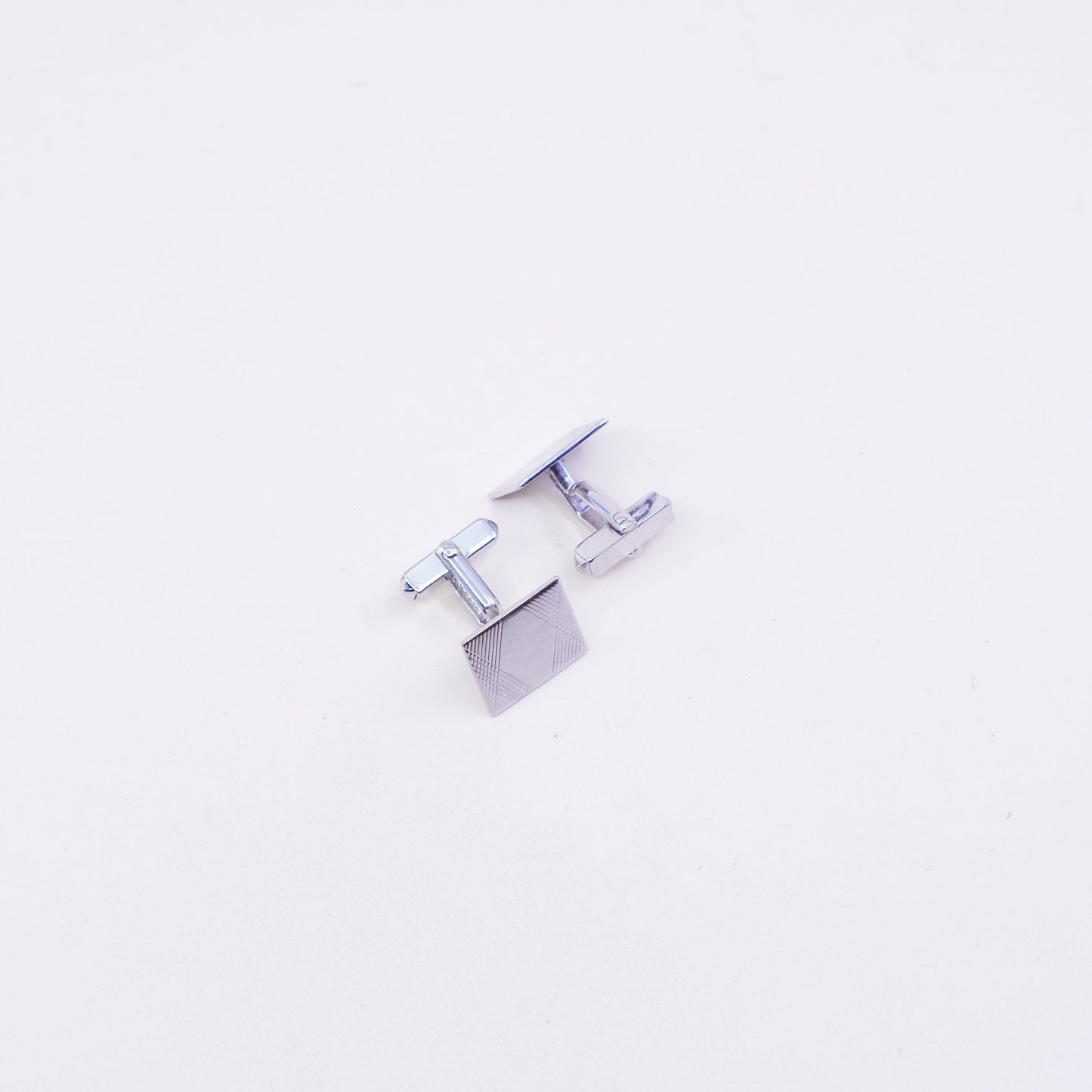 Vintage modern simple sterling silver cuff link, 925 cufflink