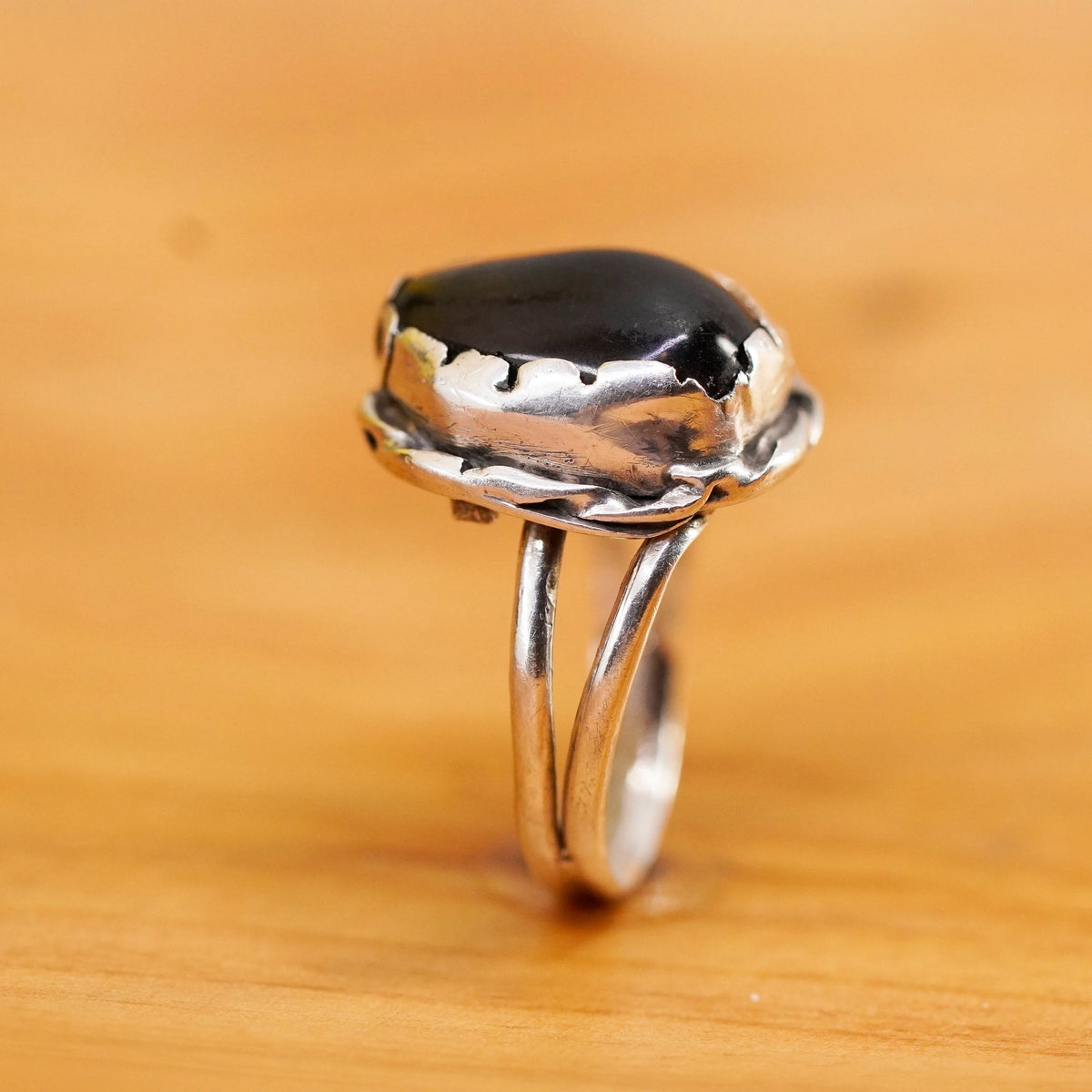 Size 6.25, vintage Sterling 925 silver handmade ring with blue topaz