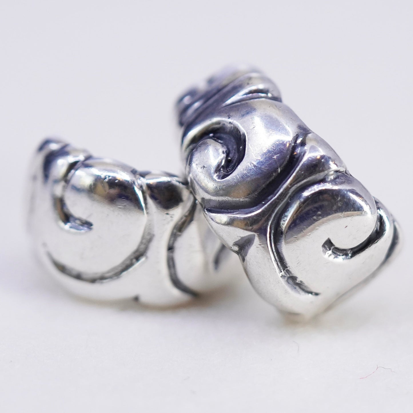 Vintage Zina Sterling silver handmade clip on earrings, 925 cross earrings