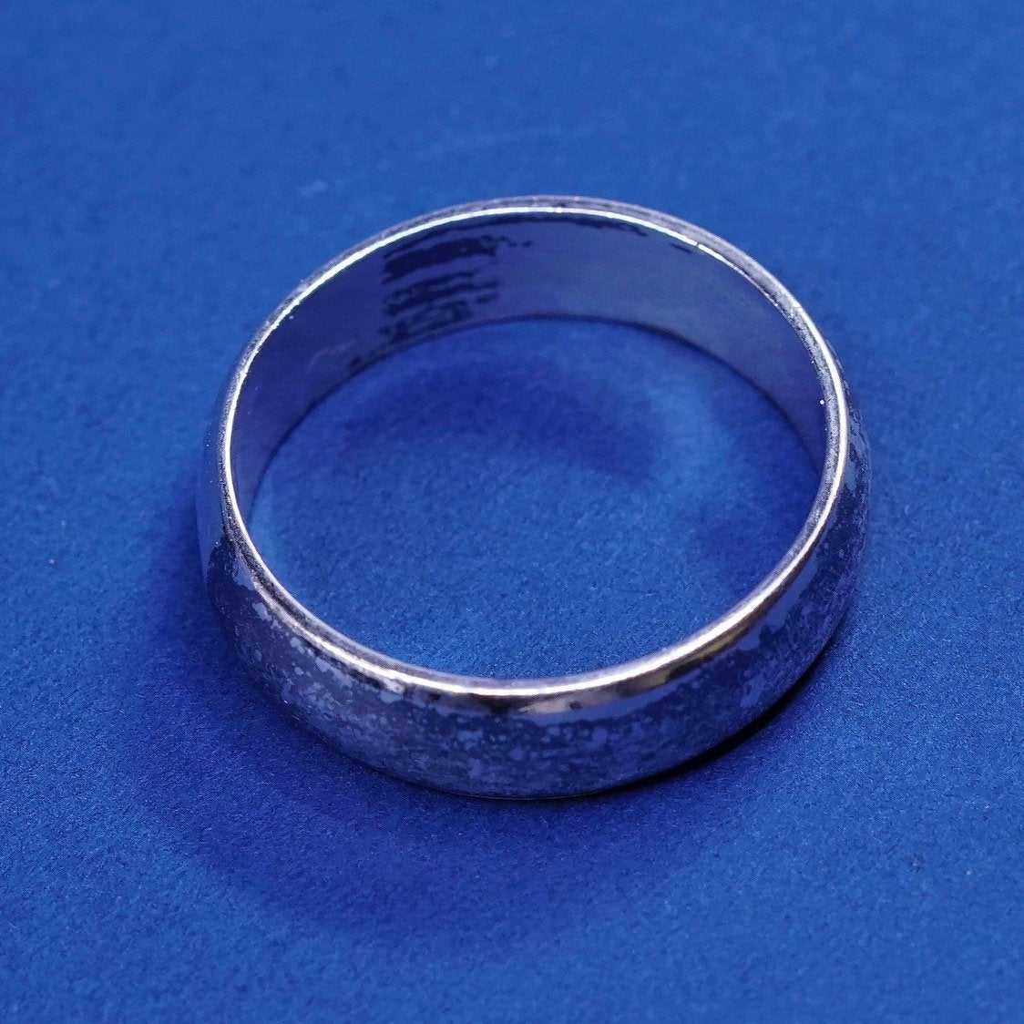 sz 12, vtg Sterling silver handmade ring, 925 wedding band, stamped 925
