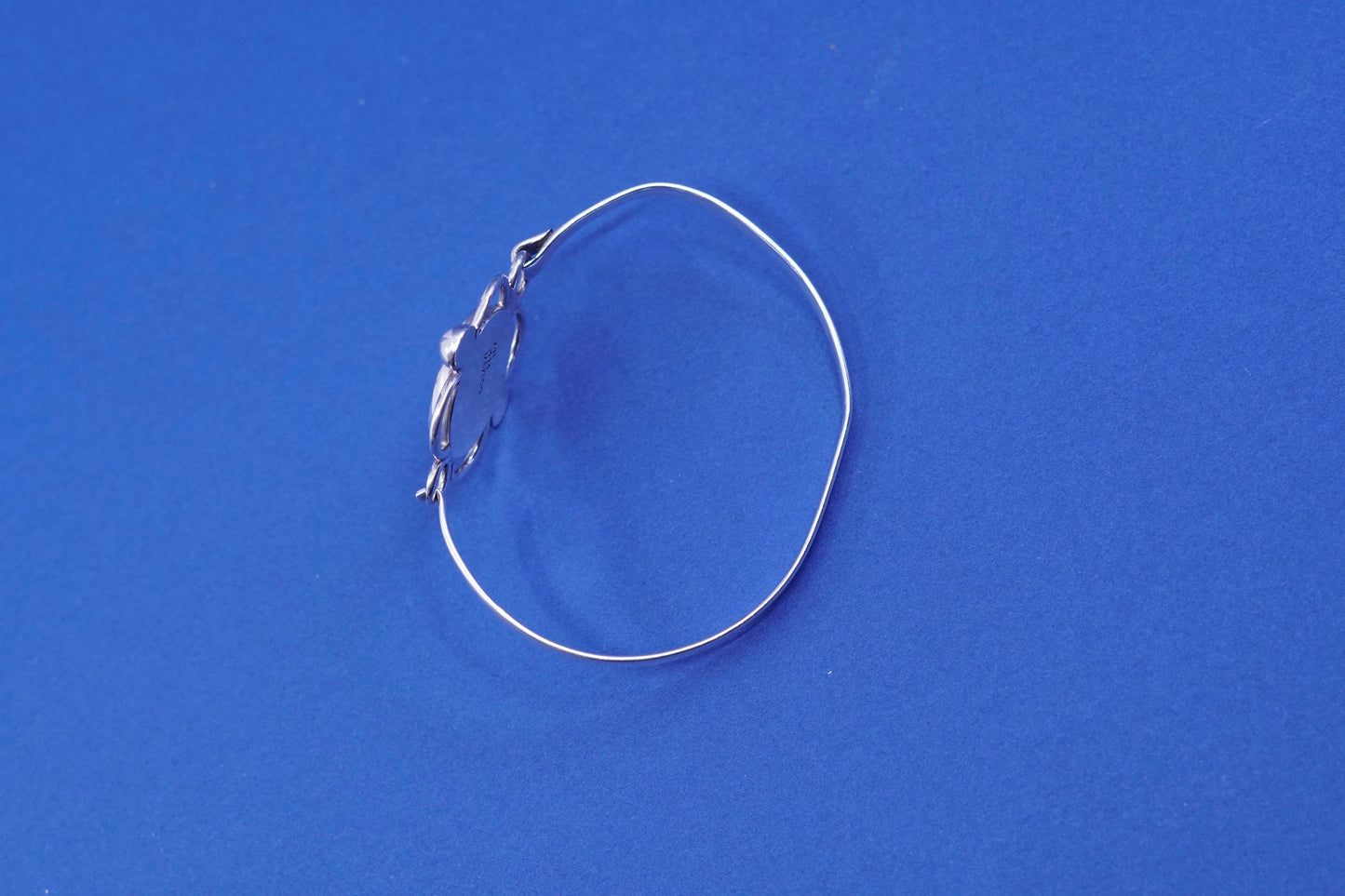 7”, vintage Sterling silver handmade bracelet, 925 bangle with turquoise