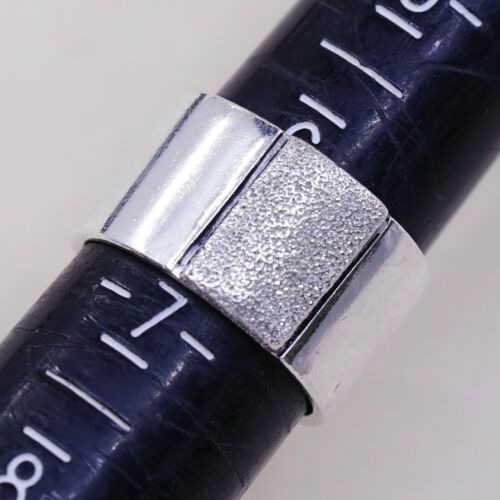 Size 6.25, Vtg Israel S Giver Sterling Silver Handmade Ring 925 Wide Band