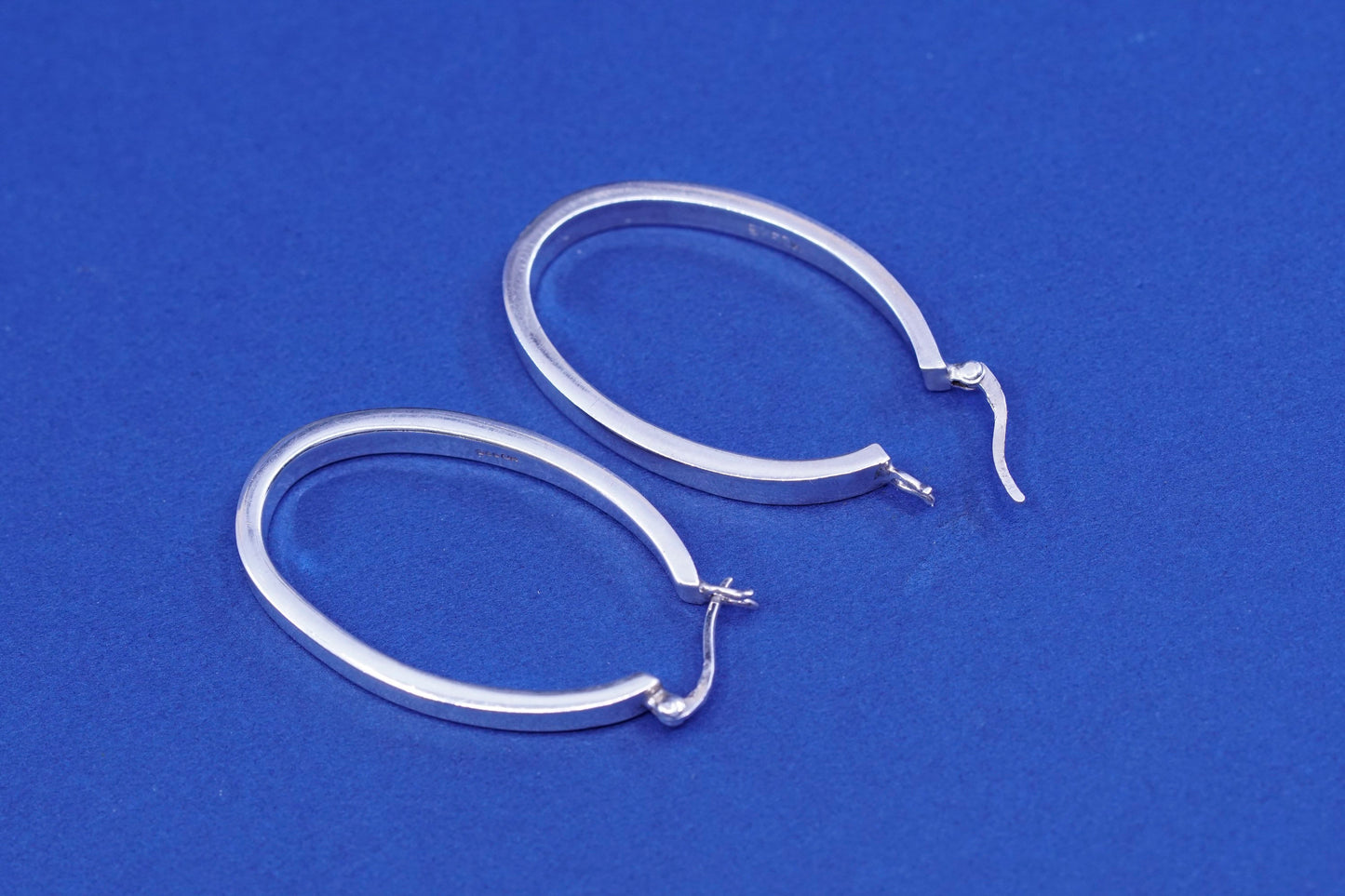 1.5”, vintage Sterling silver handmade earrings, 925 hoops, huggie