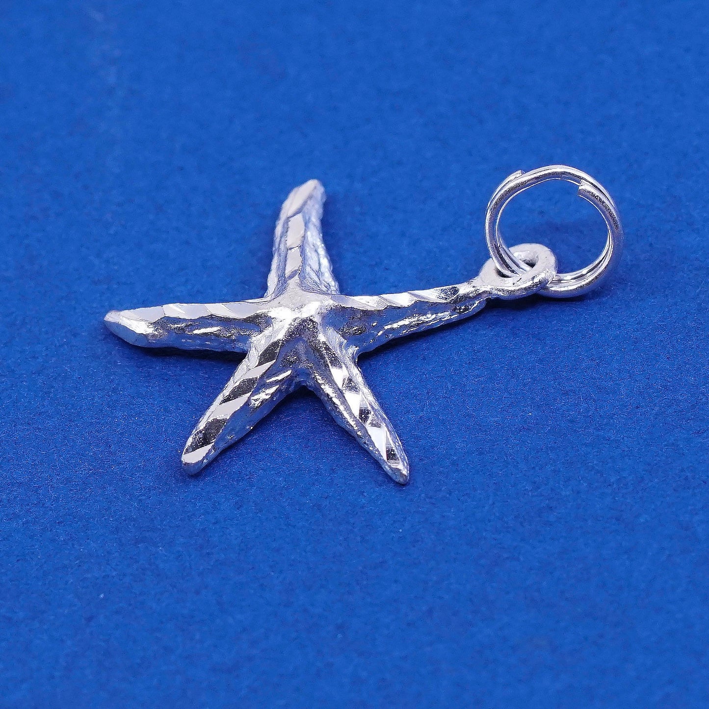 Vintage Sterling silver handmade pendant, 925 starfish charm, stamped 925