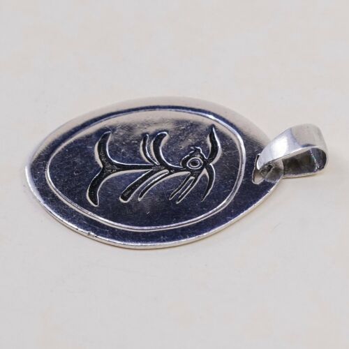 Vintage Native American sterling silver handmade pendant, Hopi 925 silver Tag