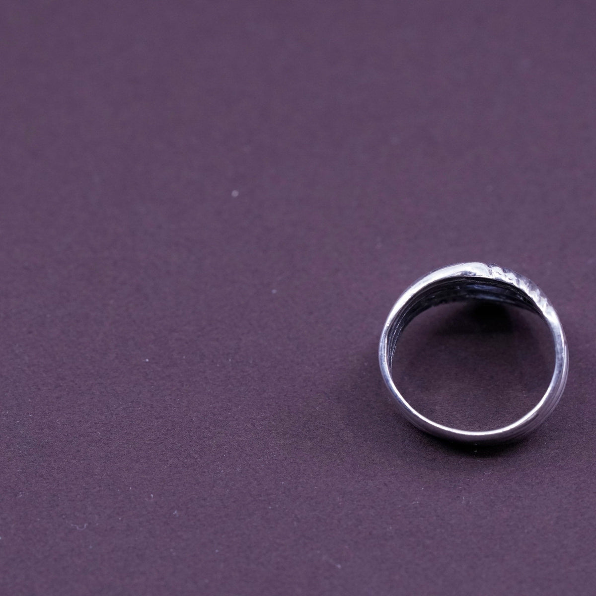 size 7, vintage Sterling silver handmade ring, 925 entwined band