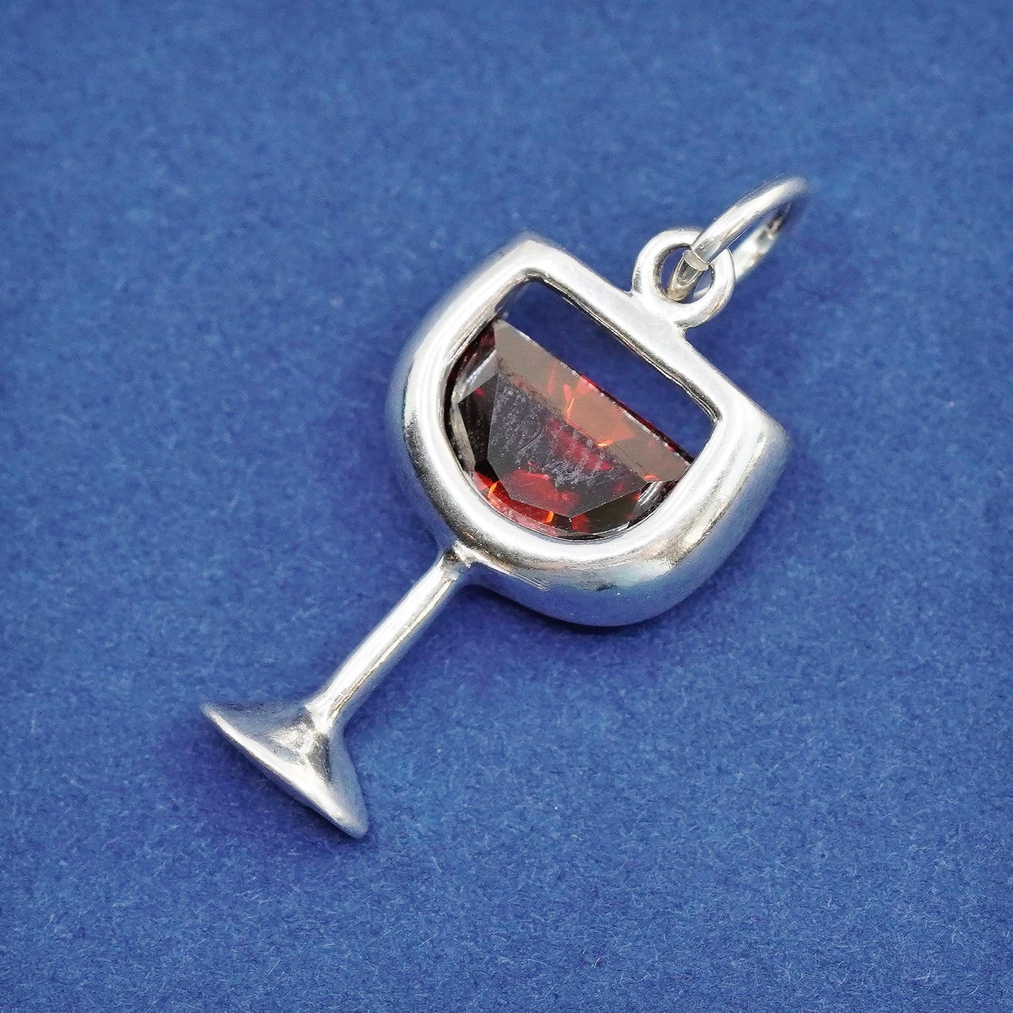 Vintage silpada Sterling silver handmade pendant, 925 cocktail charm with ruby