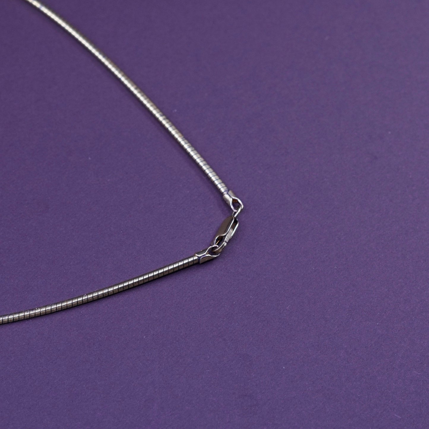 17”, vintage vermeil gold over sterling silver bold snake chain pendant diamond