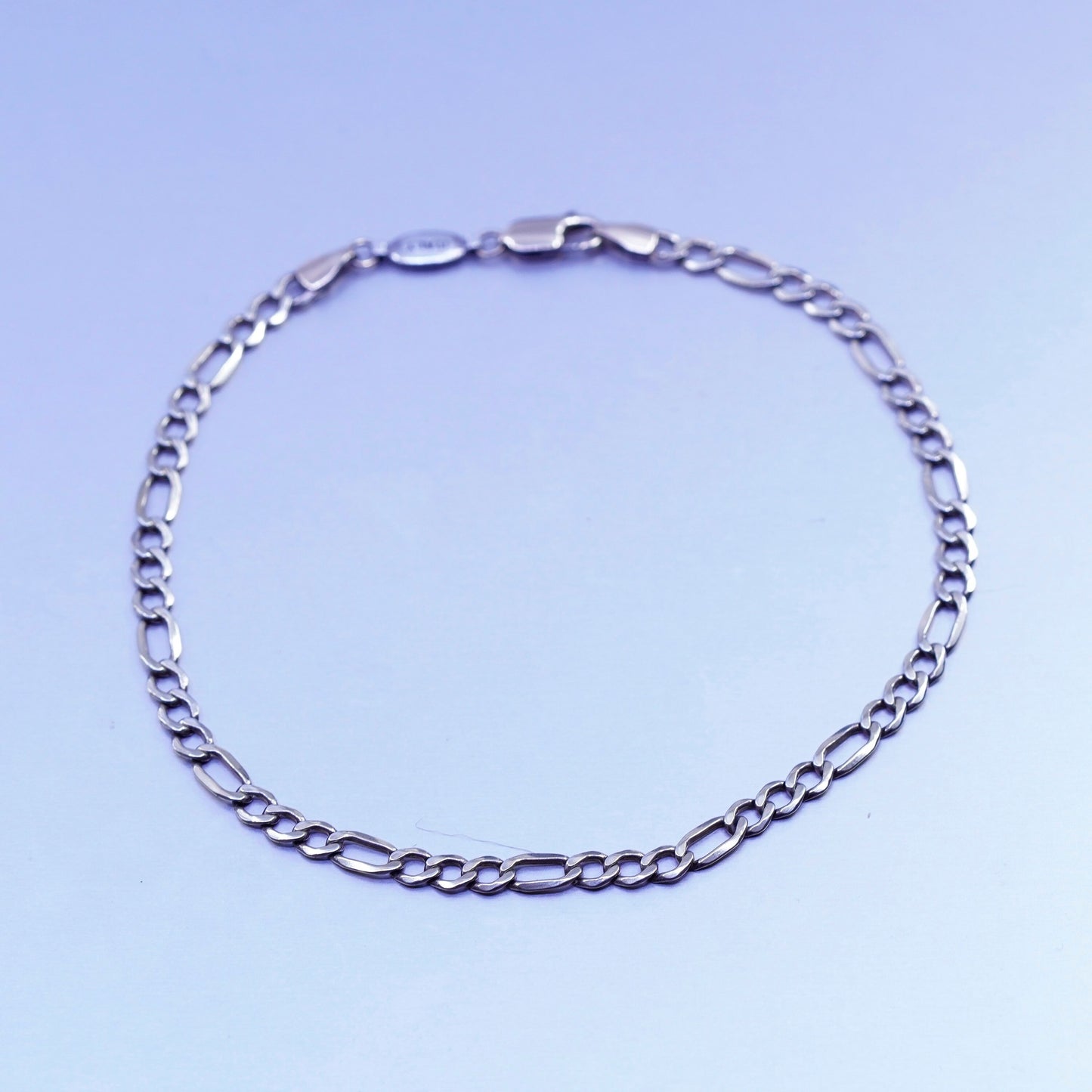 10.5”, Piercing Pagoda 2/25 14K gold Sterling 925 silver figaro bracelet anklet