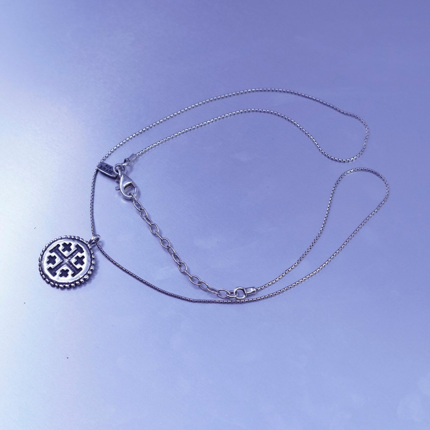 18+2”, Israel Shablool Didae sterling silver 925 necklace, snake cross pendant