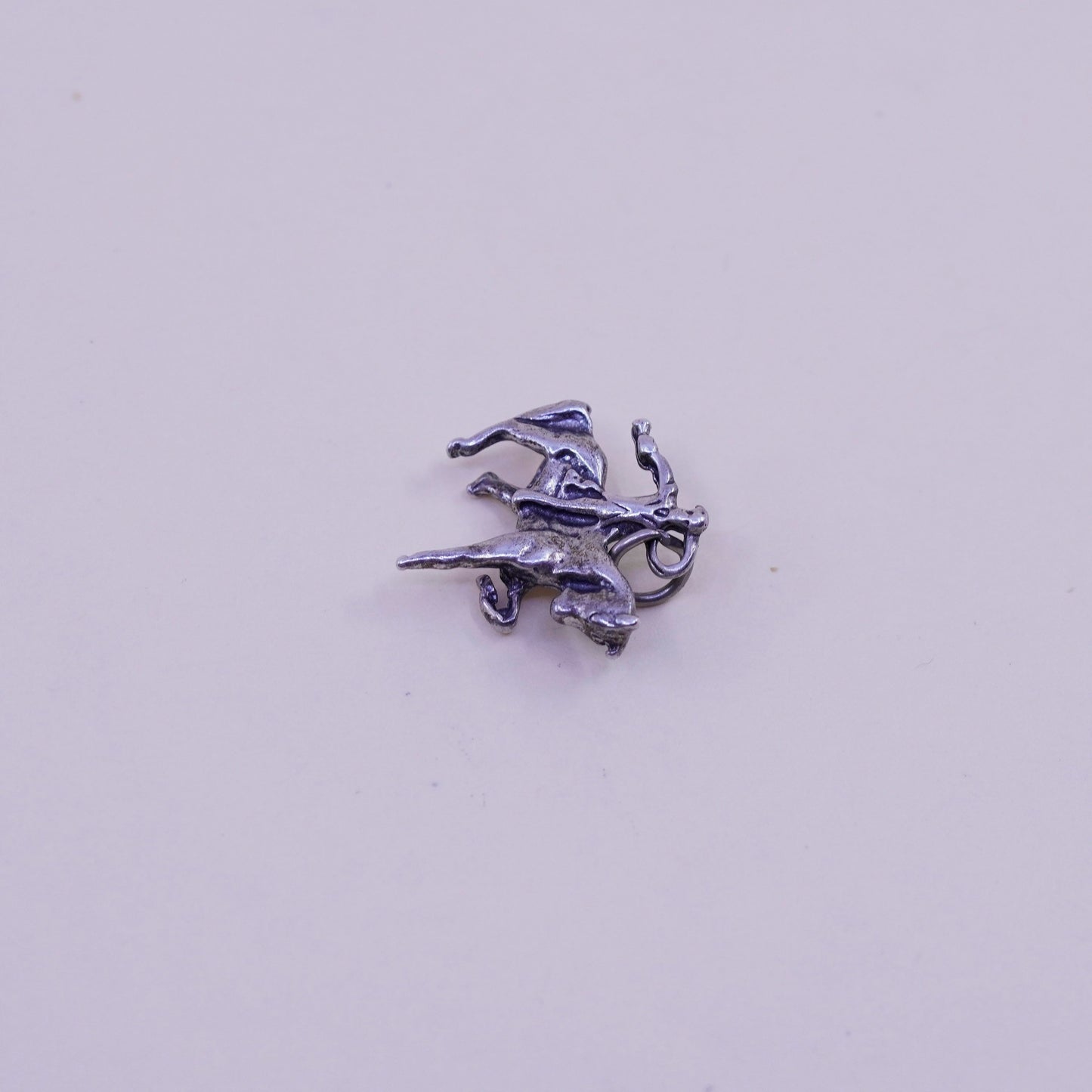 Handmade vintage Sterling silver pendant, 925 riding horse charm