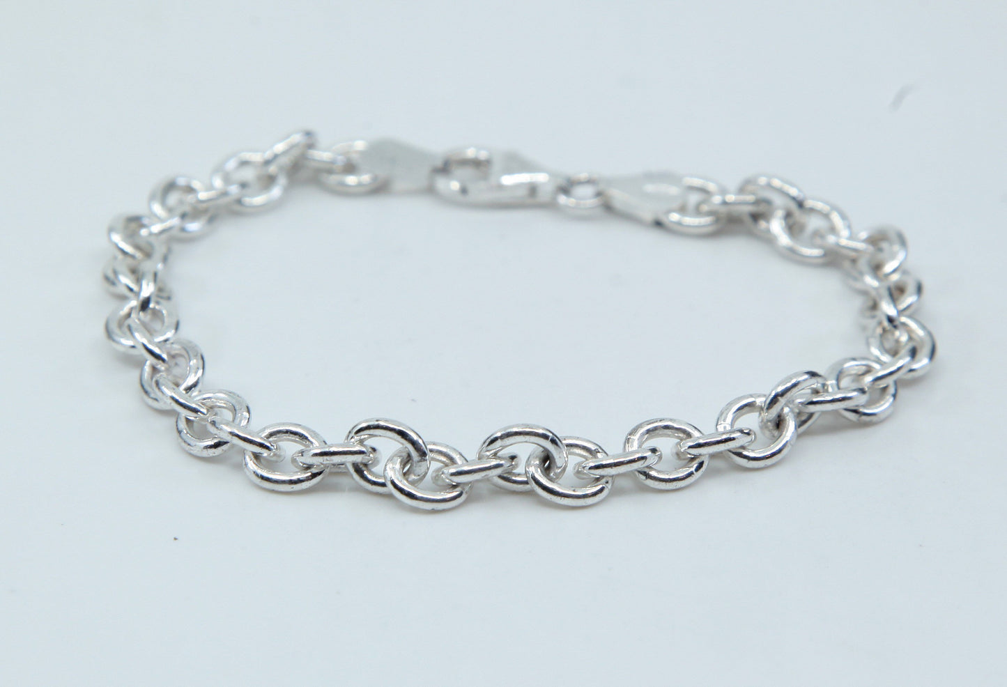 7.5", vtg sterling silver circle charm bracelet, 925 silver, stamped 925 italy