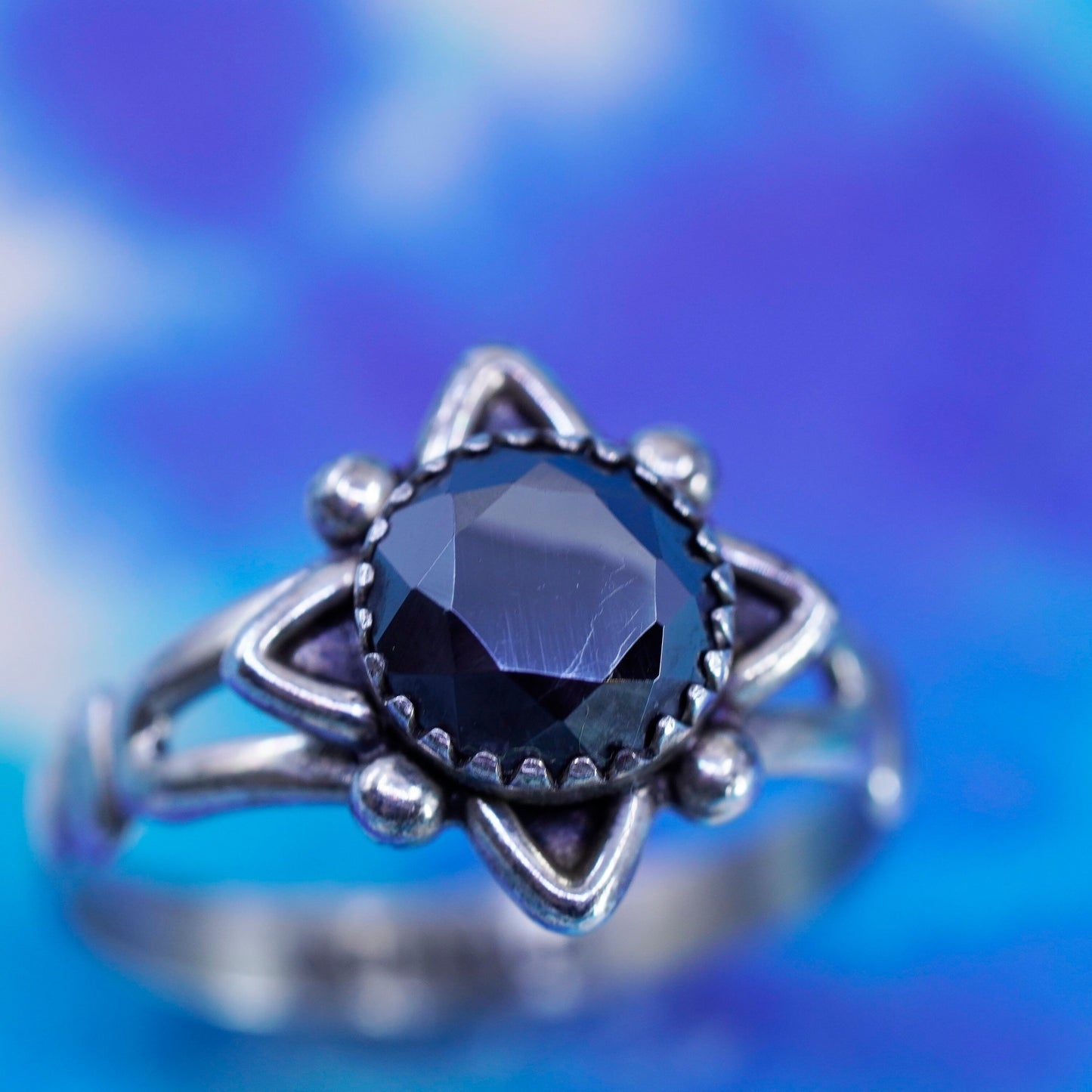 Size 6.5, Wheeler Jewelry Co Sterling 925 silver ring hematite, Native American