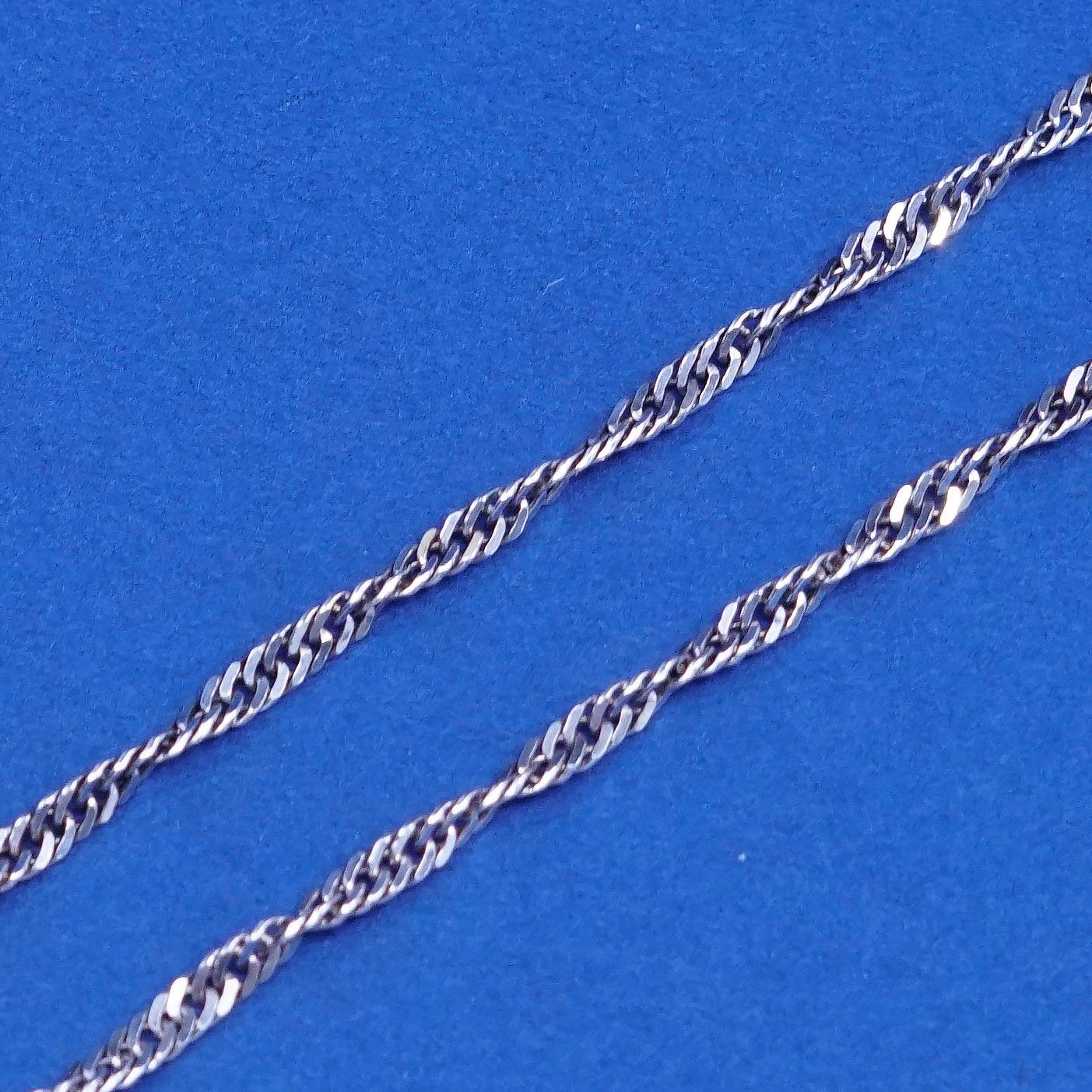 24”, 2mm, Sterling silver handmade necklace, 925 twisted curb link chain