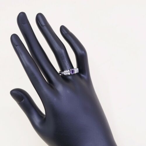 Sz 9, Sterling Silver handmade Ring, 925 Silver Ring W/ amethyst, stamped 925