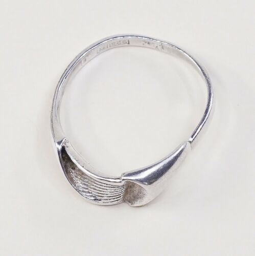 Size 6.5, Vtg Sterling Silver Handmade Ring, Mexico 925 Modern Minimalist Band