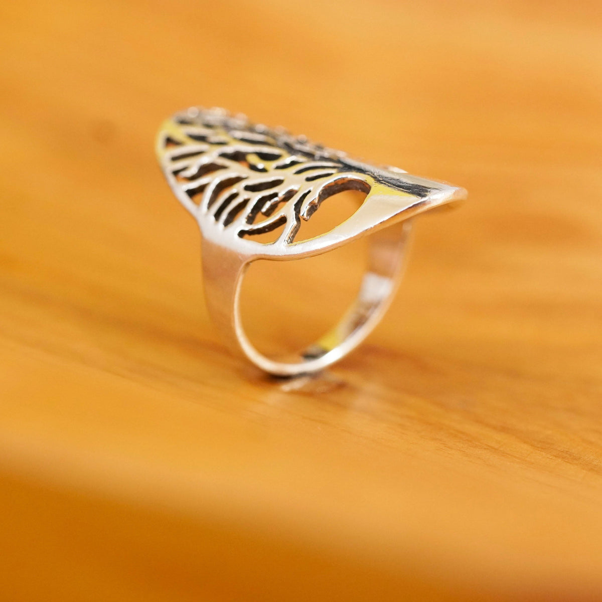 Size 7.5, Sterling silver handmade ring, southwestern 925 filigree tree band