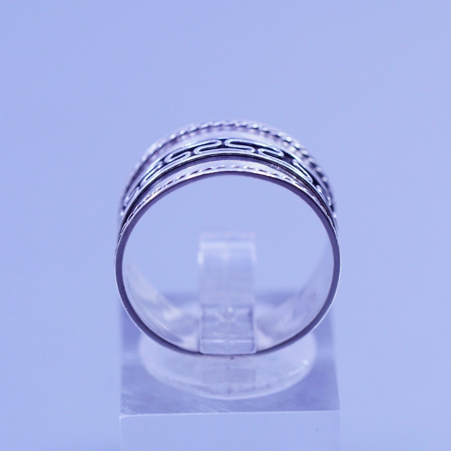 Size 6.75, vintage Sterling 925 silver handmade ring, cable band