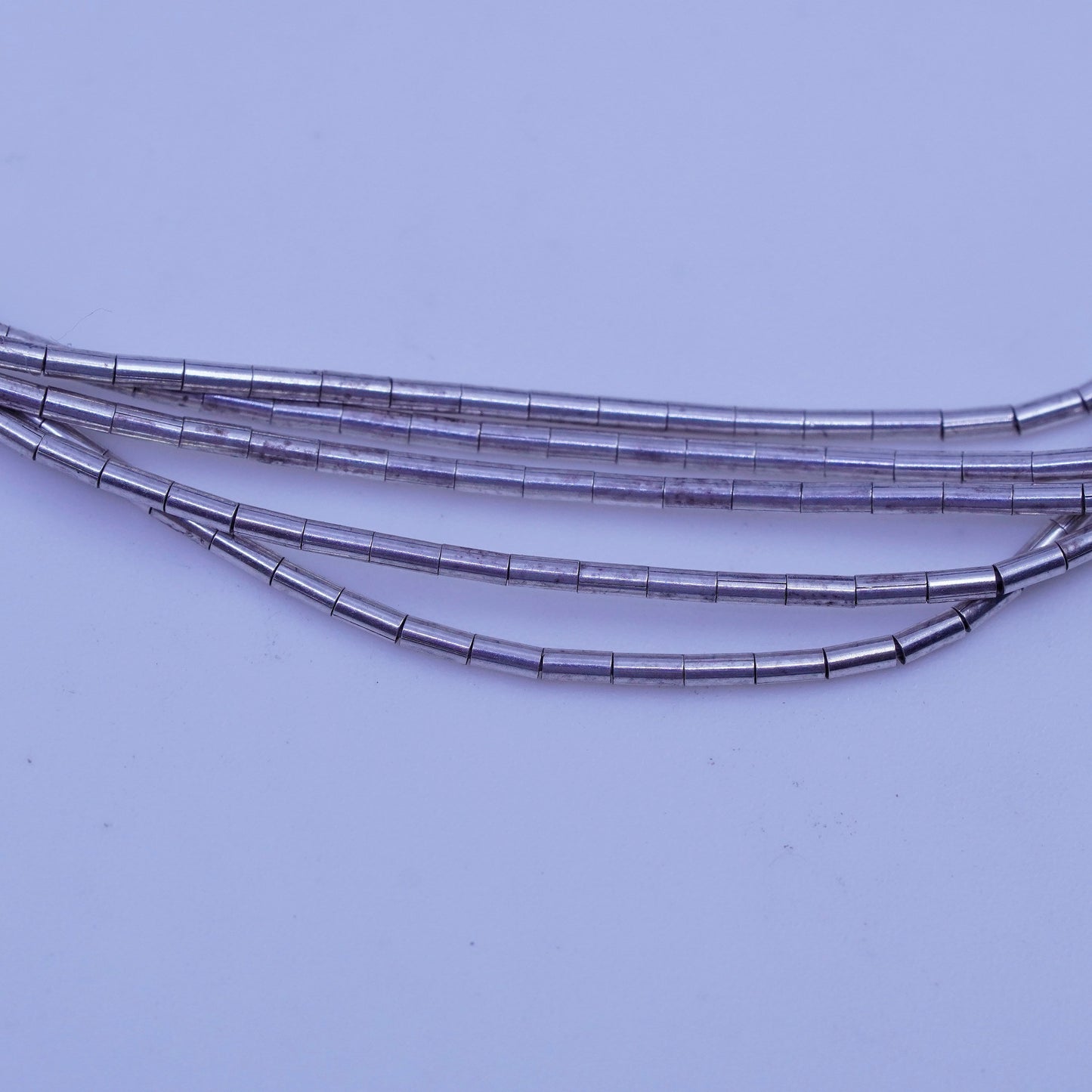 6.75”, Vintage Sterling 925 silver handmade bracelet, liquid chain Zuni charm