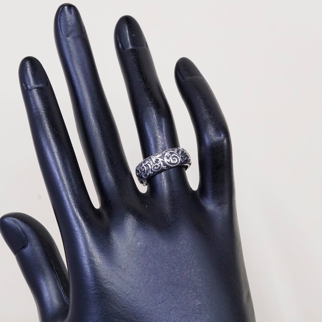 sz 6, vtg carolyn pollack relios Sterling silver handmade ring, 925 flower band