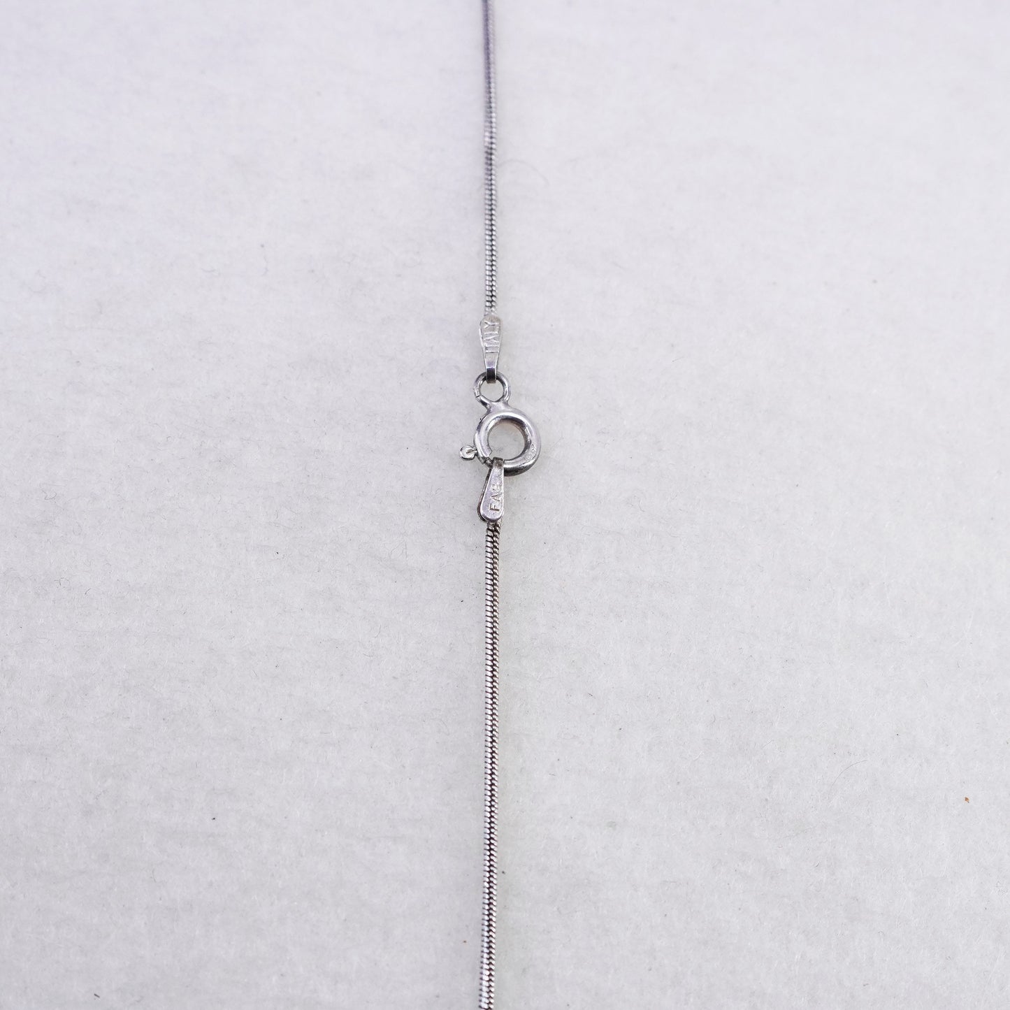 18”, vintage Sterling 925 silver handmade snake necklace with beads pendant