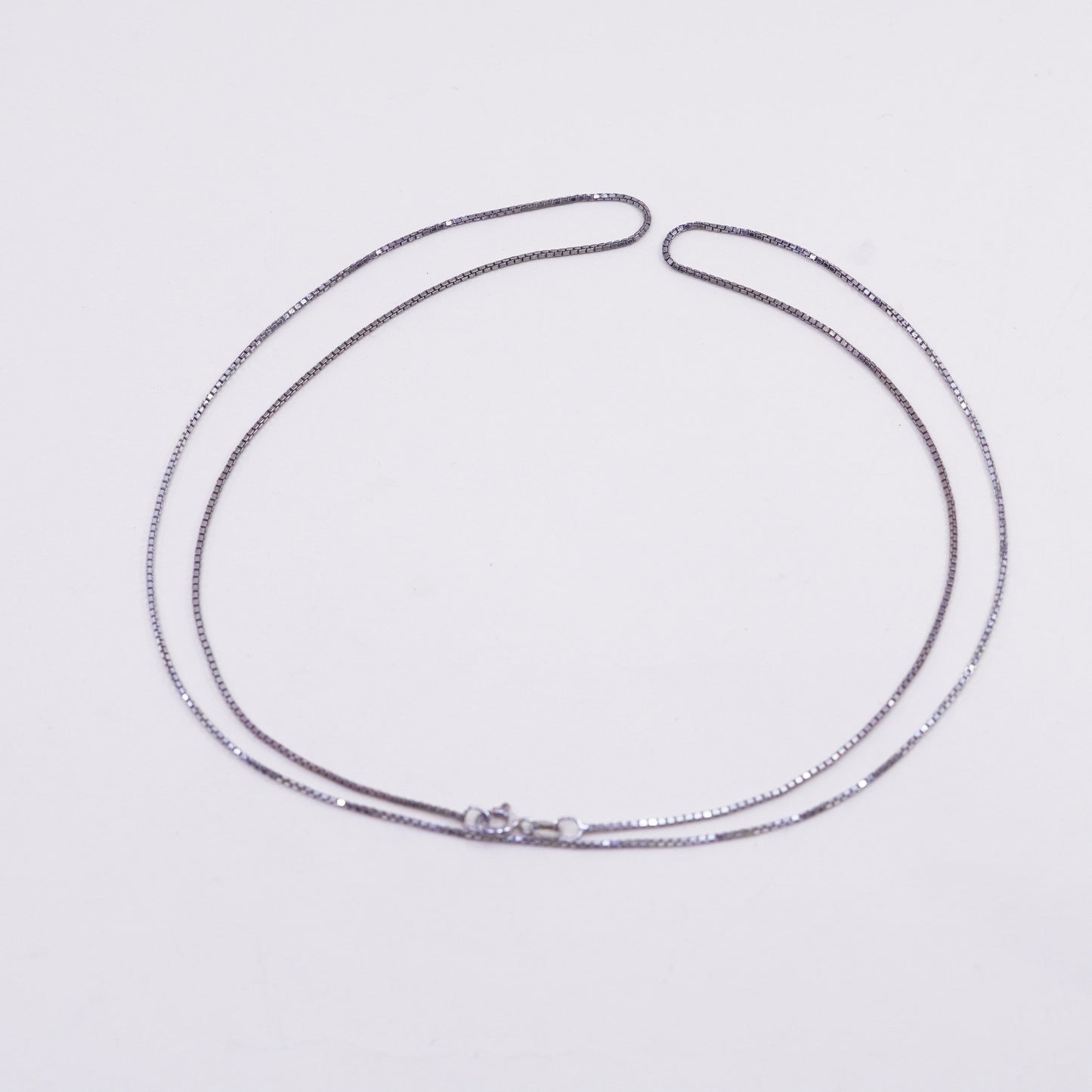 29”, 1mm, Vintage sterling silver Italy 925 silver box chain, necklace