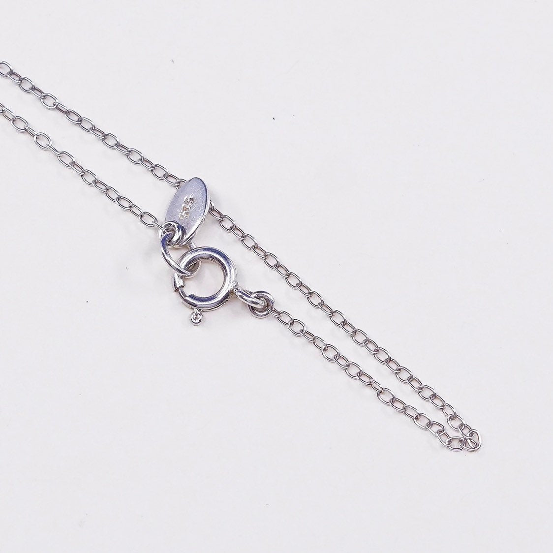 16+2”, 1mm Anna beck Sterling silver handmade necklace 925 chain w/ owl pendant