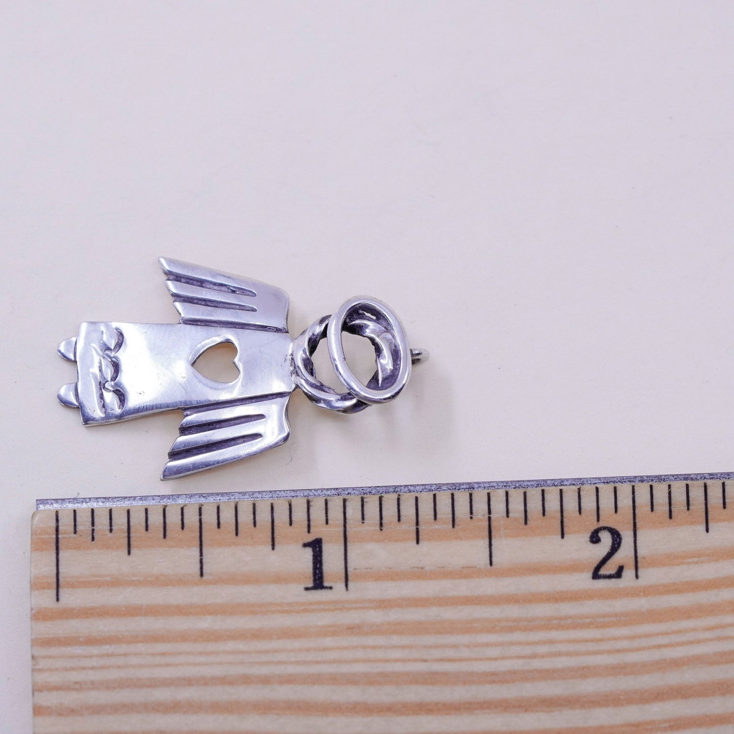Vintage Sterling 925 silver handmade angel pendant charm