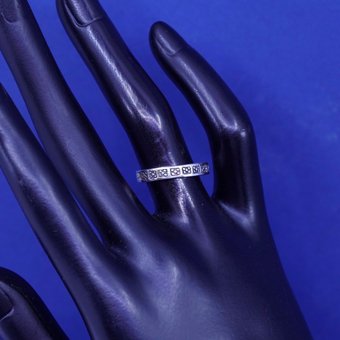 Size 5.75, vintage Sterling silver handmade ring, 925 band
