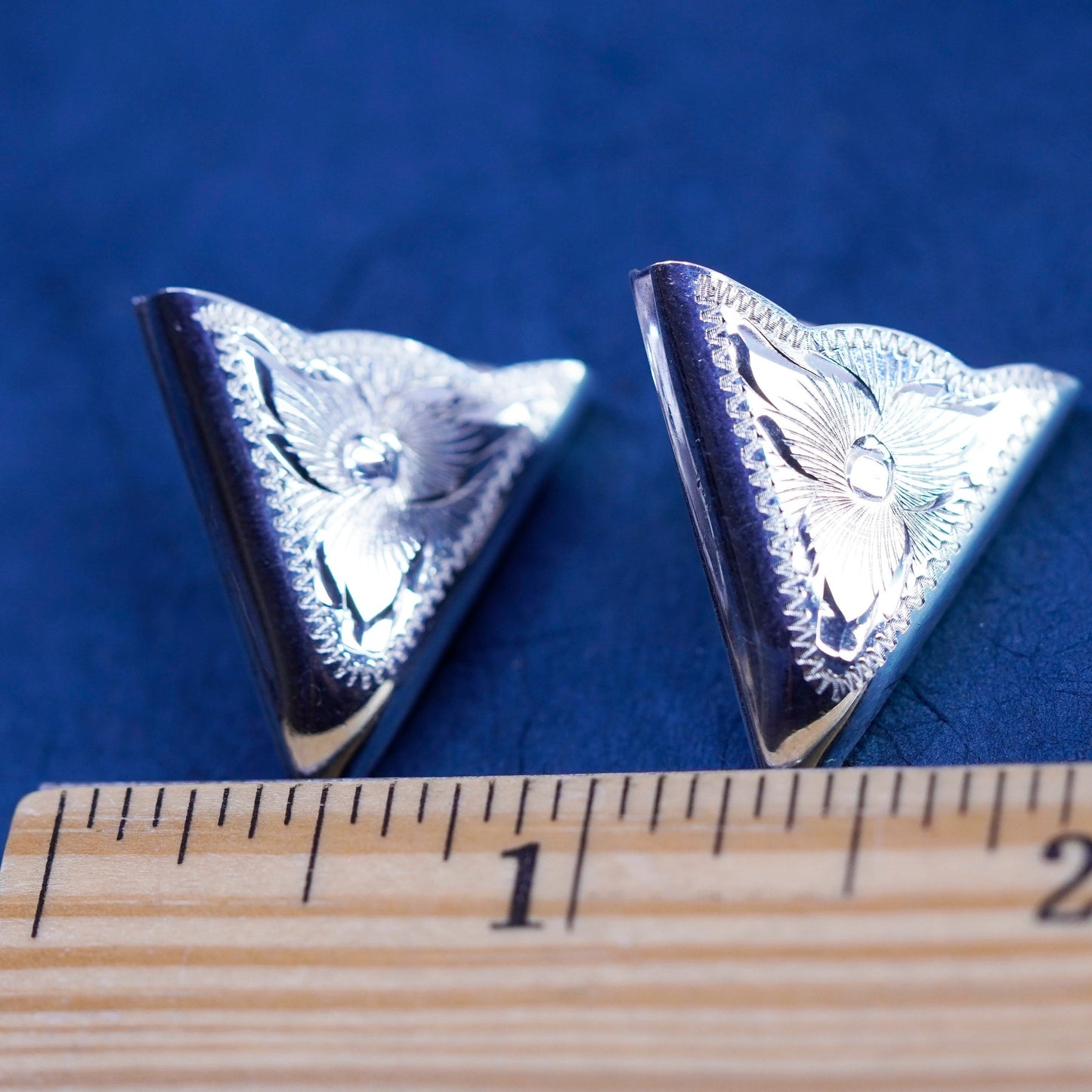 Vintage Navajo Sterling 925 Silver handmade Shirt Collar Tips