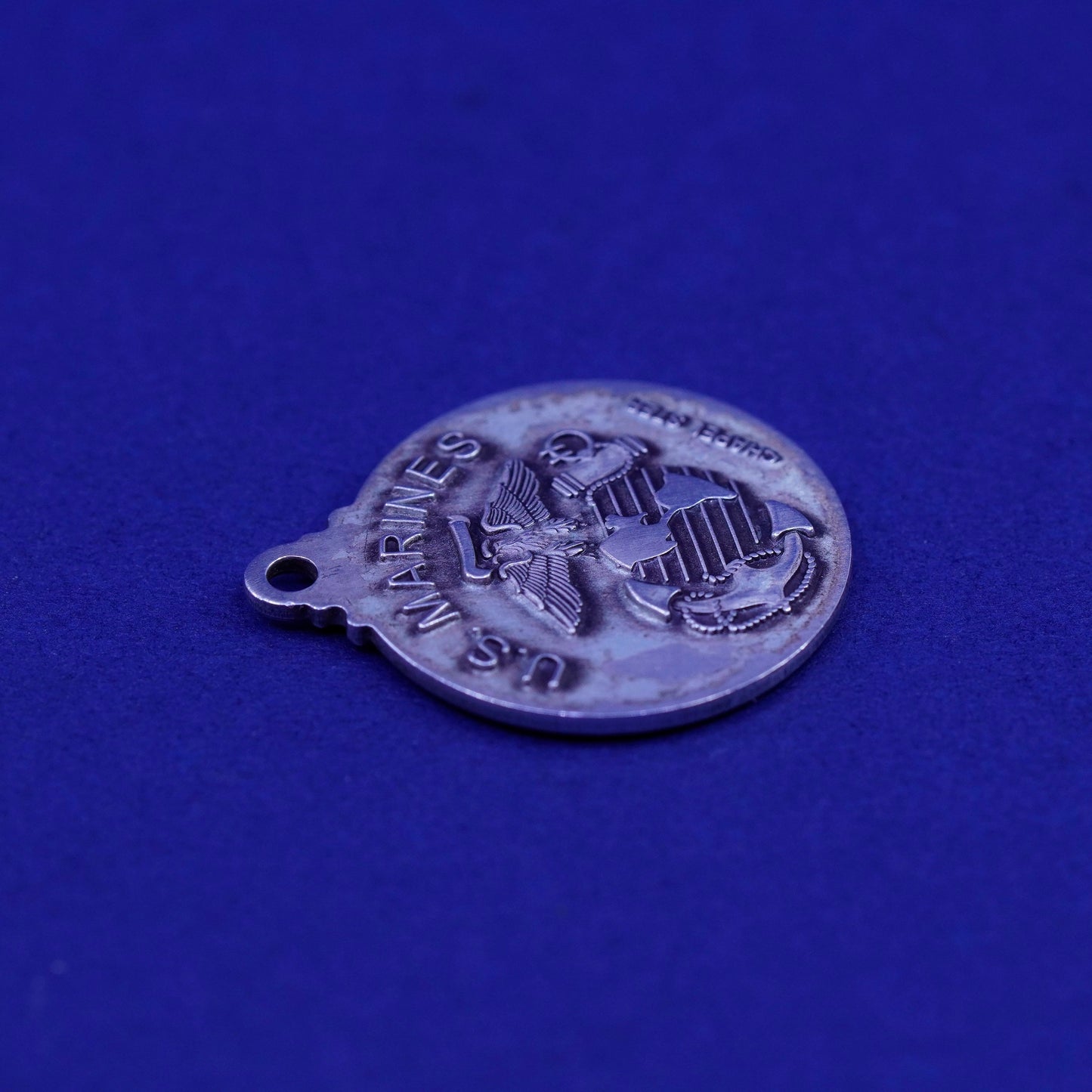 Chapel sterling silver US Marines pendant, 925 charm “saint Michael protect us