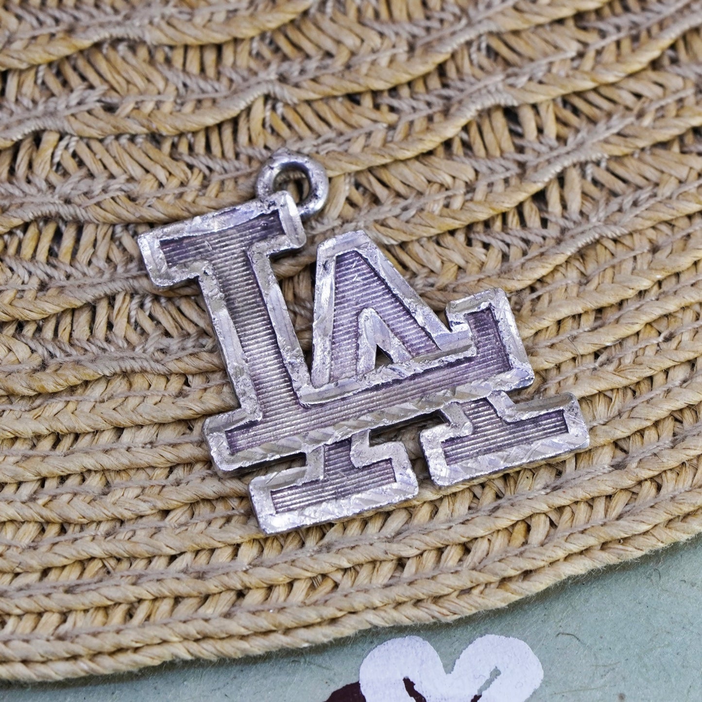 Vintage Sterling 925 silver handmade pendant, textured Los Angeles LA