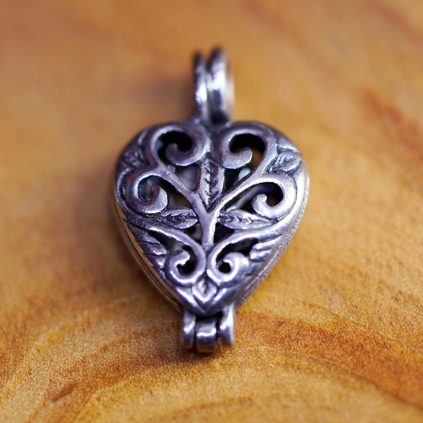 Vintage Sterling silver handmade pendant, filigree 925 photo locket