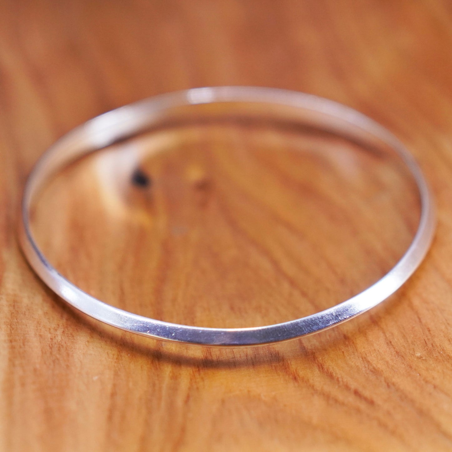 8.25”, Vintage Mexico Sterling silver handmade bracelet, ribbed 925 bangle