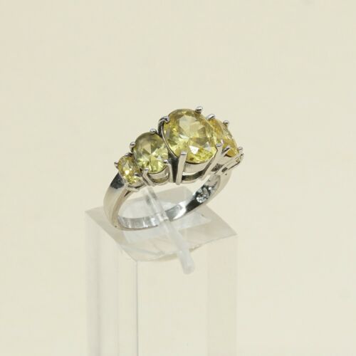Sz 6.75, Sterling Silver handmade Ring, 925 Silver W/ citrine