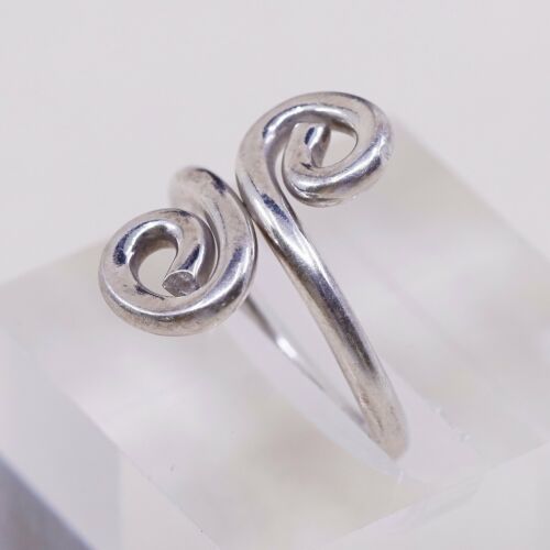 Size 6.5, Sterling Silver Handmade Ring, 925 swirl Band, Stamped 925