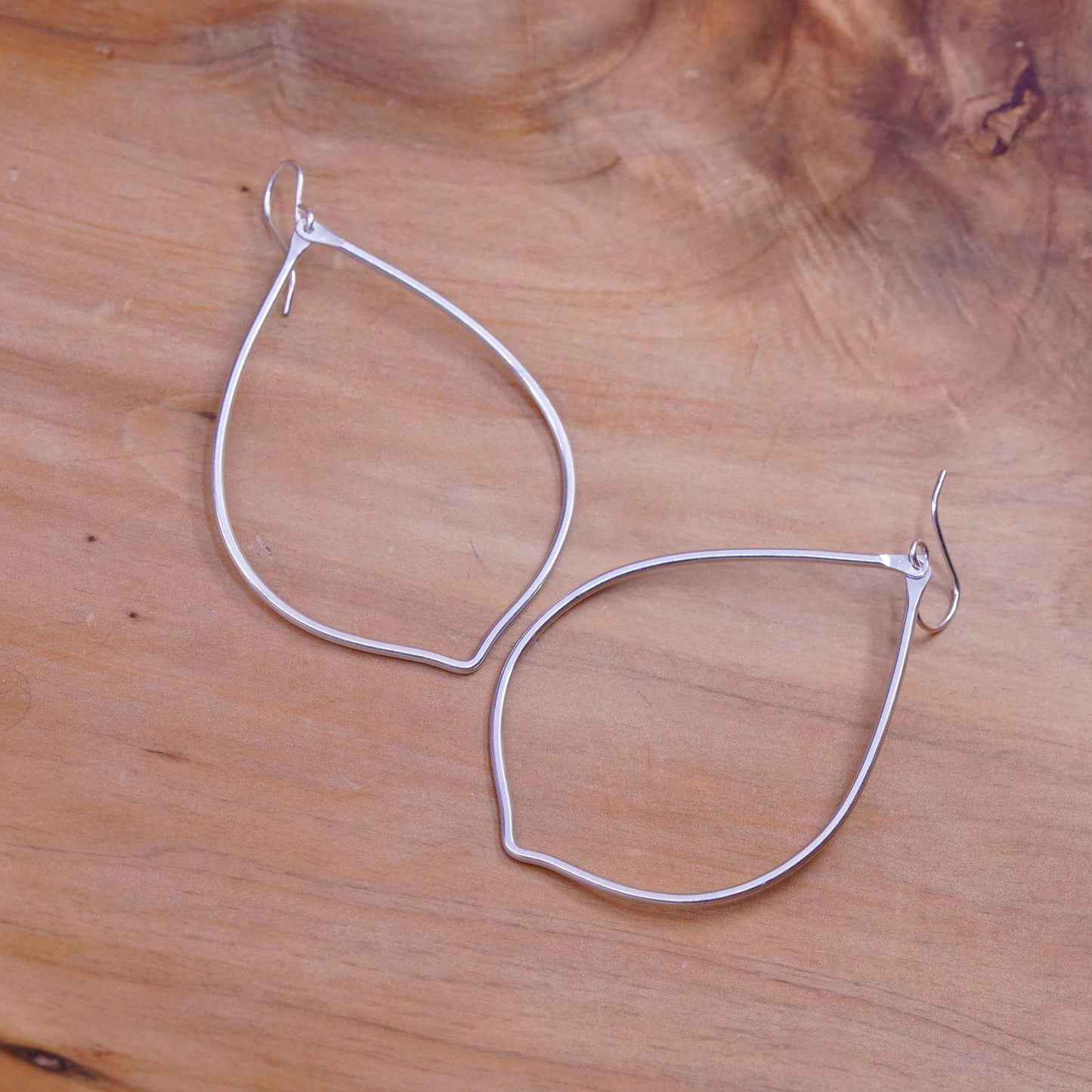 1”, Vintage Sterling silver handmade earrings, 925 teardrop drops