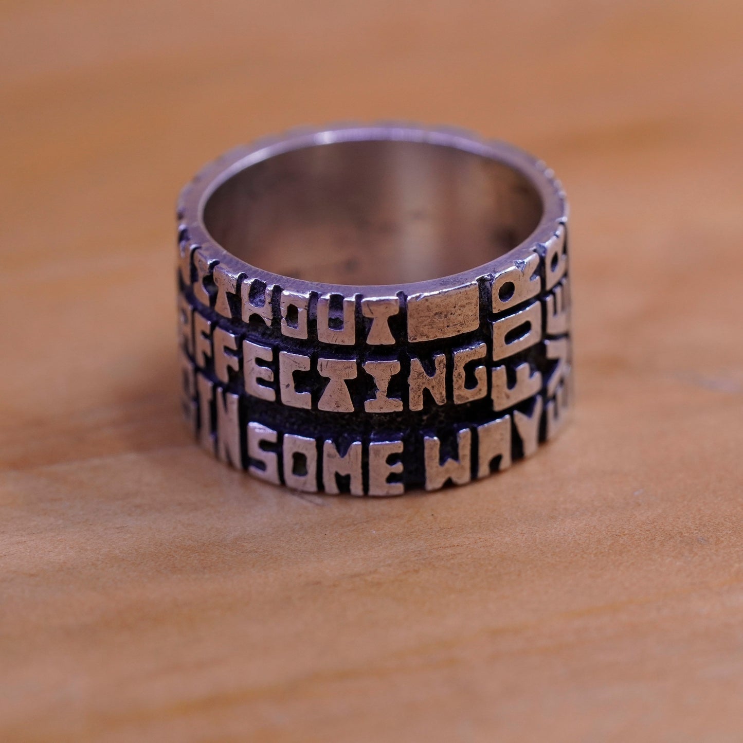 Size 6.75, FAK southwestern Sterling silver ring, 925 band No love, friendship