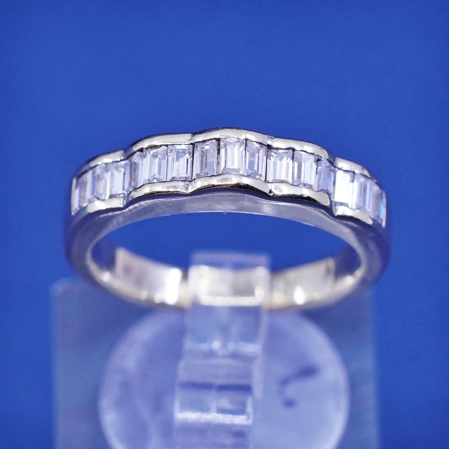 Size 6.25, vermeil gold over Sterling silver engagement ring, 925 band with Cz