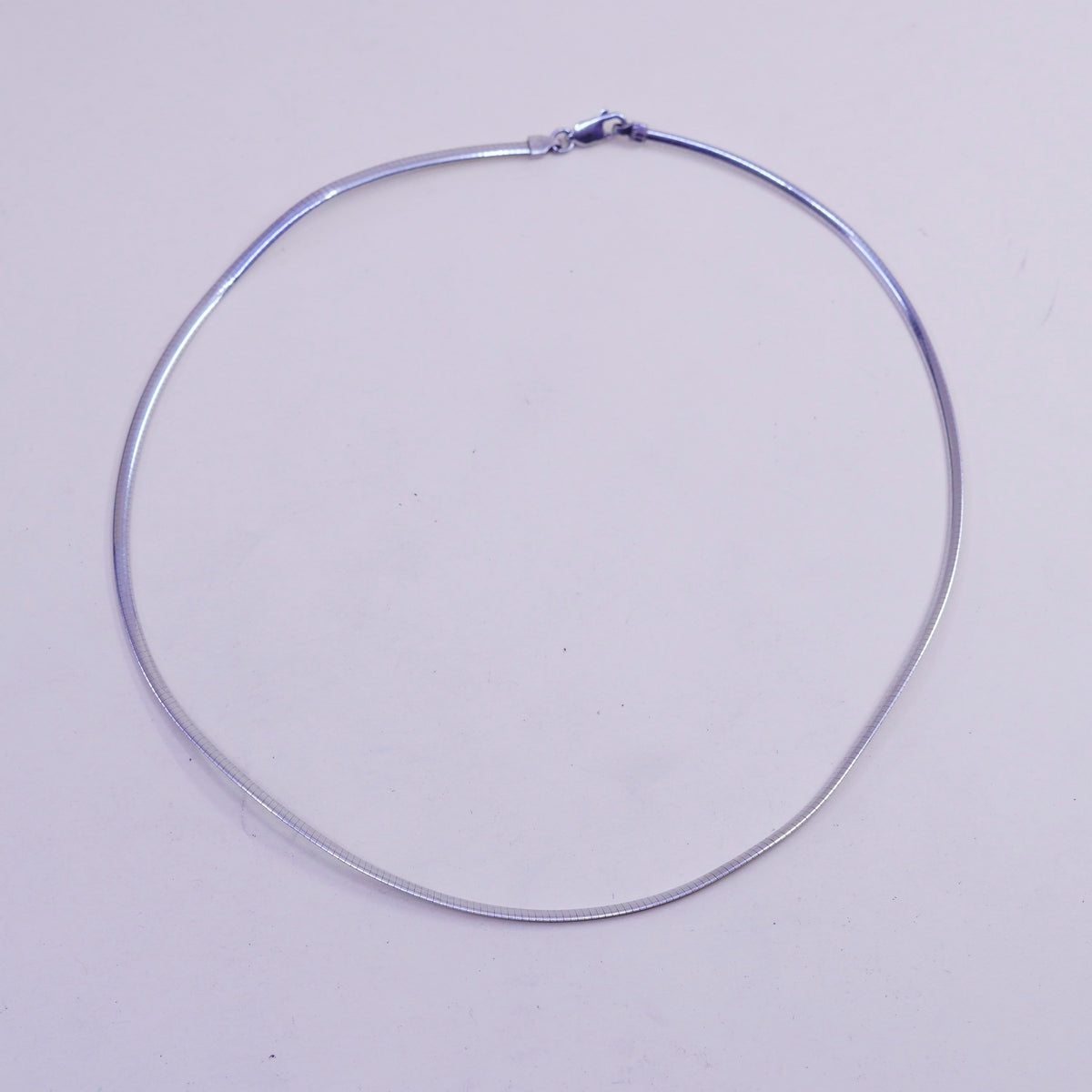 16” 2mm, Vtg Italy 925 Sterling Silver omega chain necklace