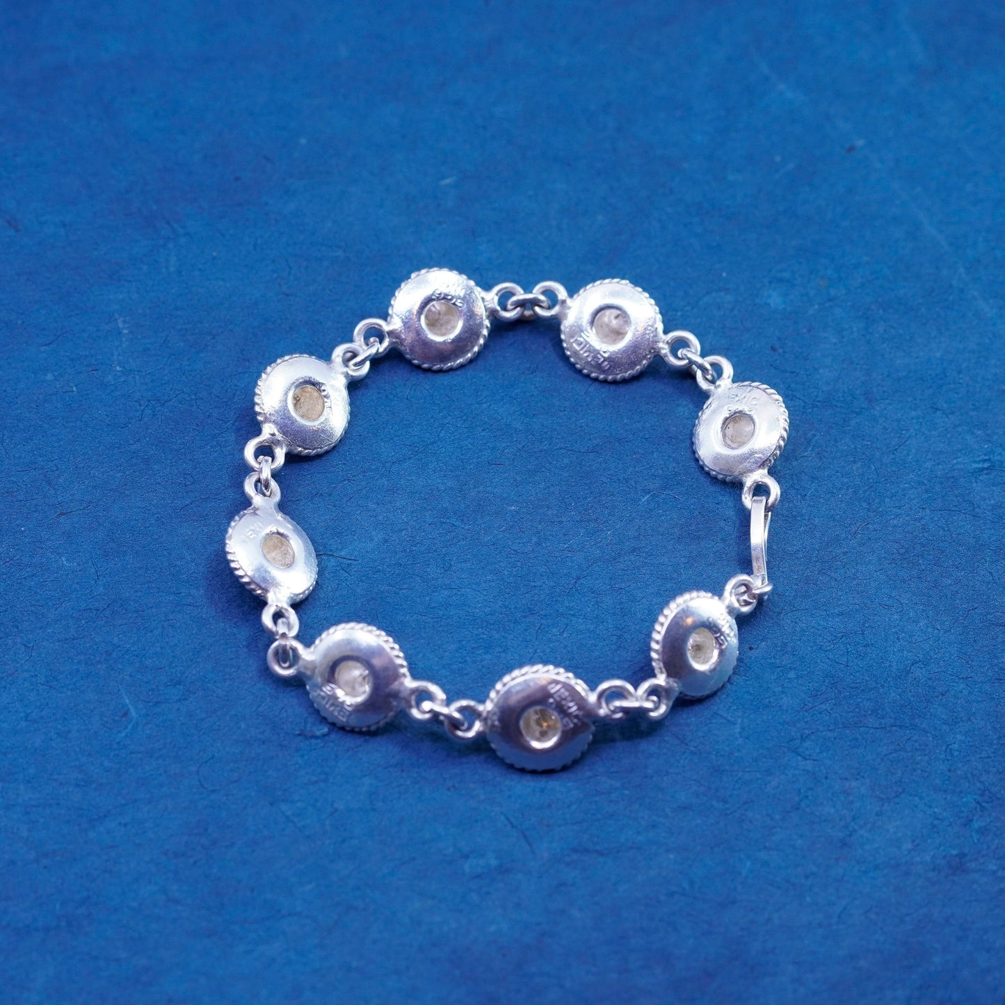 7.5”, vintage Mexico Sterling 925 Silver Sombrero Hat chain Bracelet