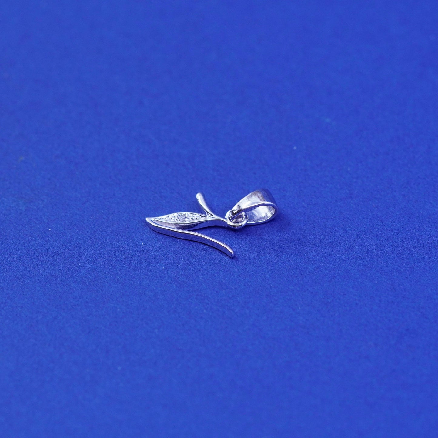 sterling silver handmade pendant, 925 initial charm letter “V” with diamond