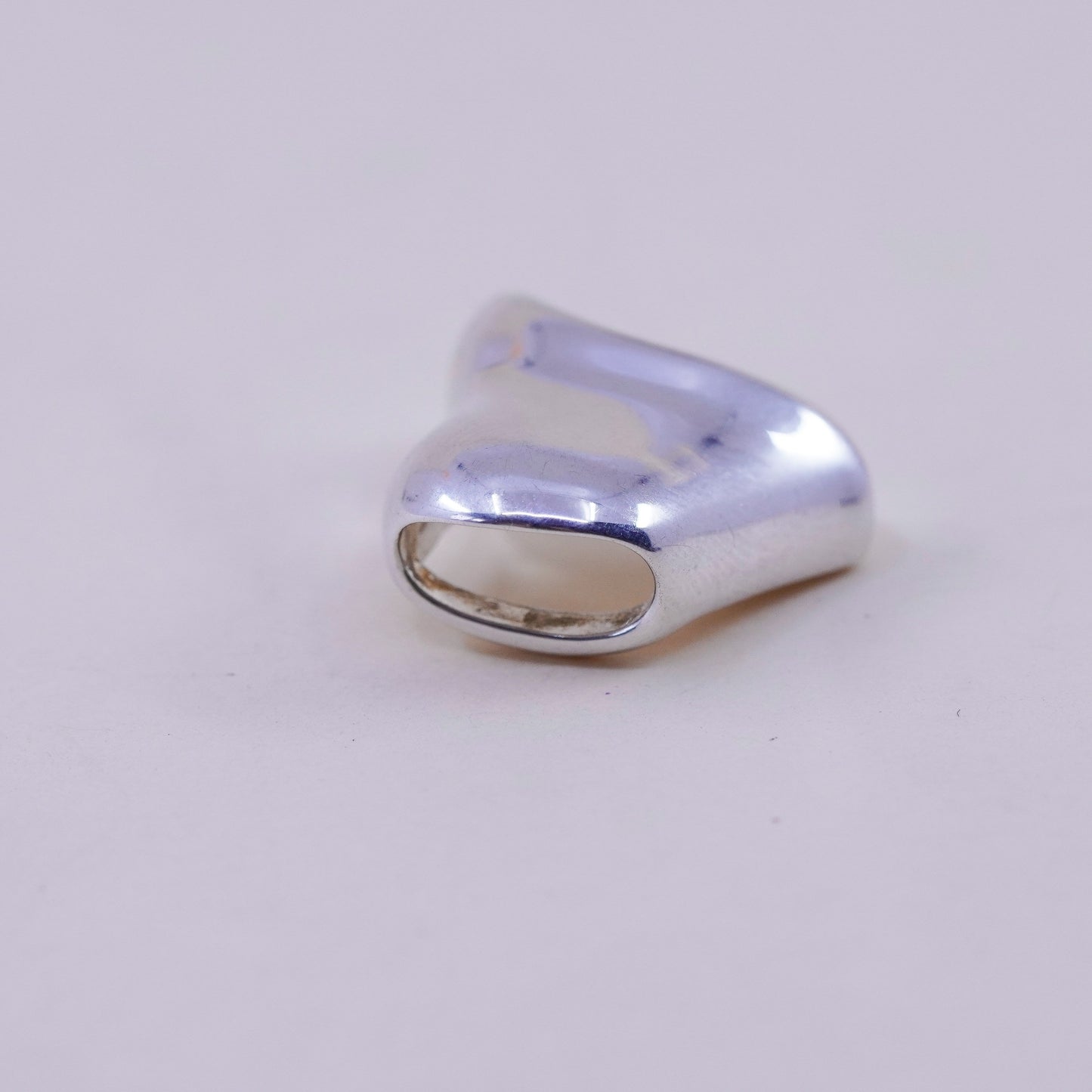 Vintage sterling silver handmade pendant, modern 925 heart
