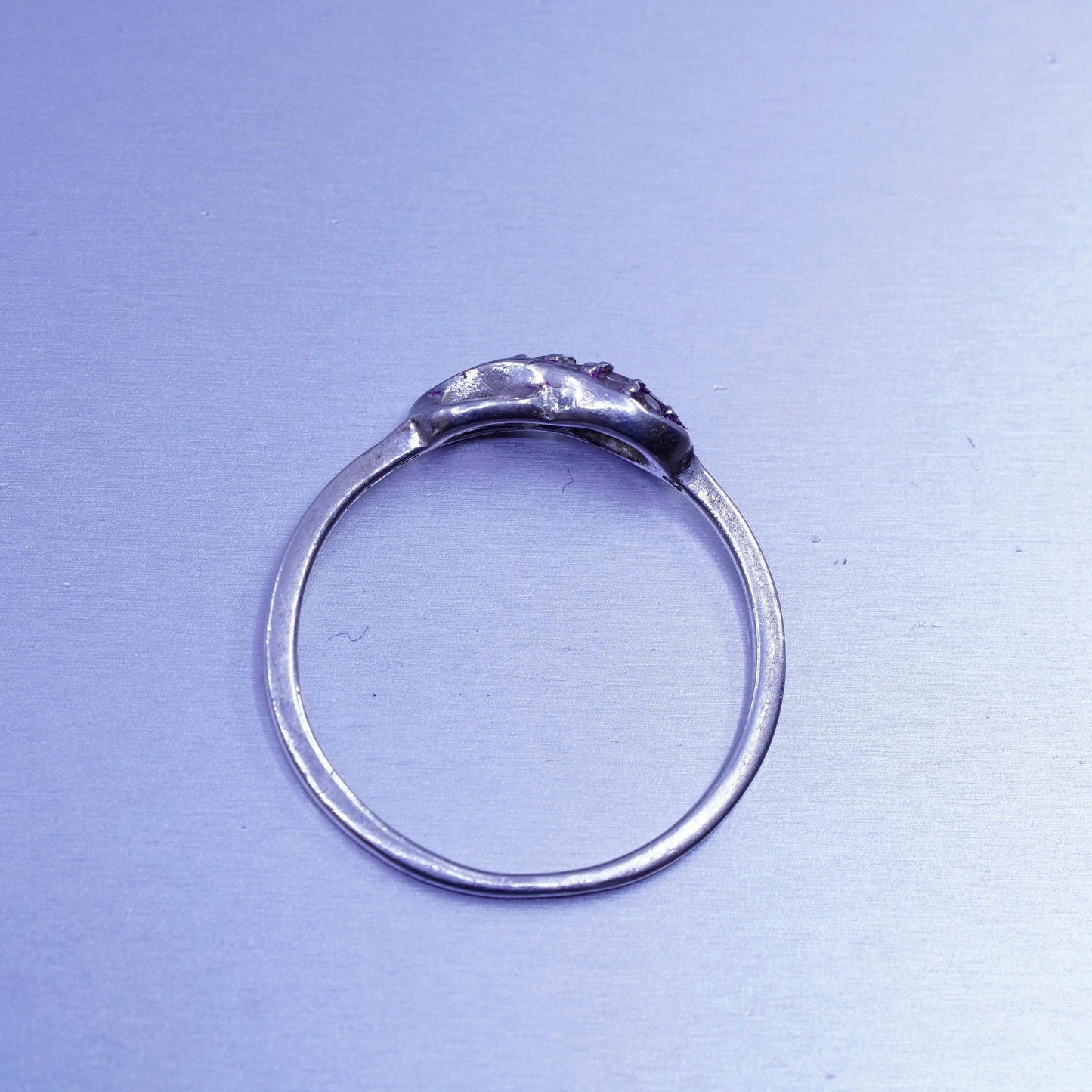 Size 9.25, Sterling 925 silver wedding ring, infinity endless loop diamond band
