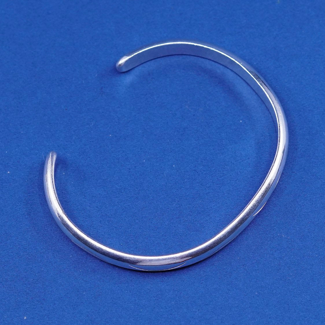 6.25", vtg sterling silver handmade bracelet, Southwestern 925 hammered cuff