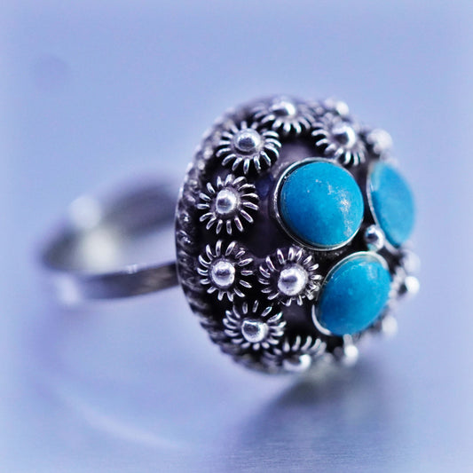 vtg Native American Navajo Frank Bowman sterling 925 silver ring turquoise