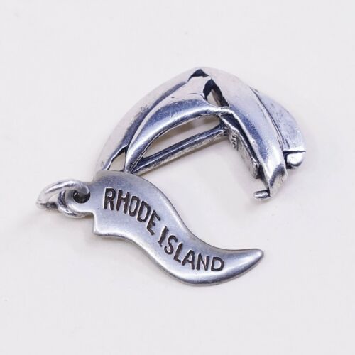 Rhode Island sterling silver handmade pendant, 925 soufeel sailing boat charm