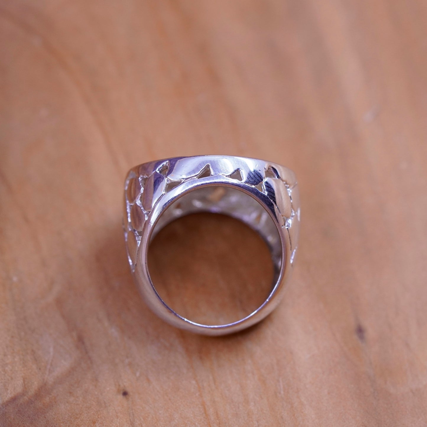 Size 6.25, Sterling silver handmade ring, southwestern, 925 filigree band